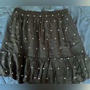 Loft Black Polka Dot Skirt